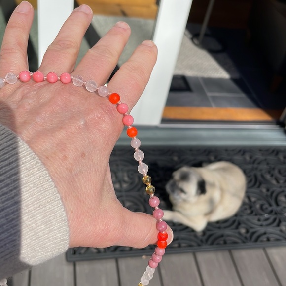 18” long, spring and summer knotted, beaded necklace - Picture 2 of 2